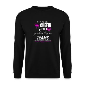 beste Chefin großartiges Team Chefin geschenke - Unisex Sweatshirt - black - Front - Alina (178cm) & Michal (187cm)