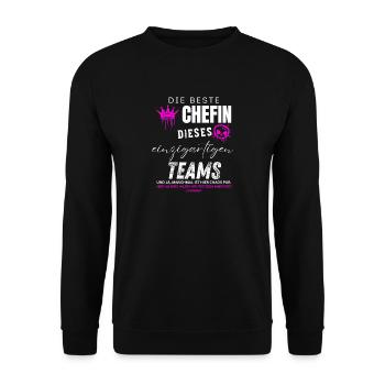 beste Chefin einzigartiges Team Chefin geschenke - Unisex Sweatshirt - black - Front - Alina (178cm) & Michal (187cm)