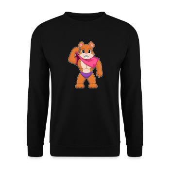 Bear Bodybuilder Bodybuilding Sport - Unisex Sweatshirt - black - Front - Alina (178cm) & Michal (187cm)