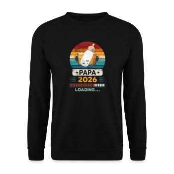 Papa 2026 en chargement. - Sweat-shirt Unisexe - noir - Devant - Alina (178cm) & Michal (187cm)