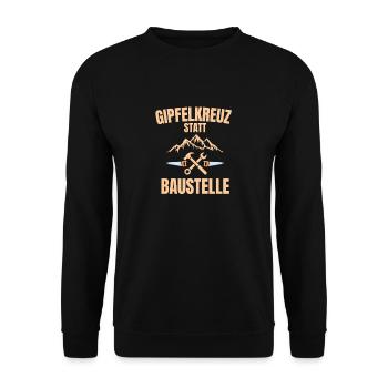 Hiking Craftsmen's summit cross instead of construction site - Unisex Sweatshirt - black - Front - Alina (178cm) & Michal (187cm)