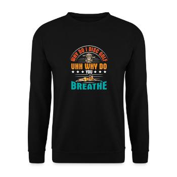 Disc Golf Gifts Disc Golf - Unisex Sweatshirt - black - Front - Alina (178cm) & Michal (187cm)