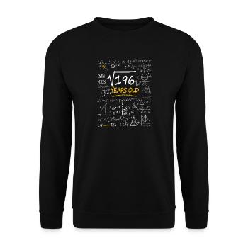 14 Years Birthday Math Formulas Funny - Unisex Sweatshirt - black - Front - Alina (178cm) & Michal (187cm)