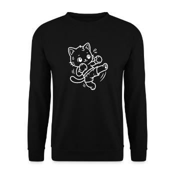 Kawaii Cat Kickboxing - Sweat-shirt Unisexe - noir - Devant - Alina (178cm) & Michal (187cm)