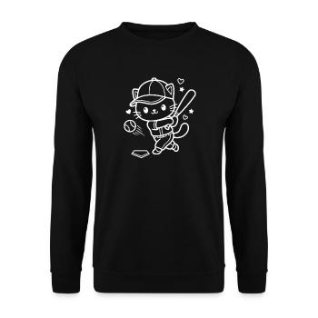Joueur de baseball des Kawaii Cat - Sweat-shirt Unisexe - noir - Devant - Alina (178cm) & Michal (187cm)