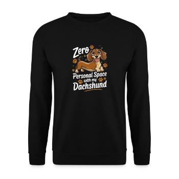 Zero Personal Space With My Dachshund Funnier - Unisex Sweatshirt - black - Front - Alina (178cm) & Michal (187cm)