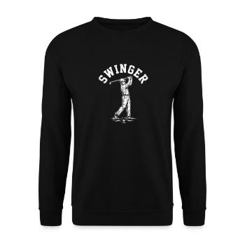 Golf Shirt für Swinger mit Humor - Unisex Pullover - Schwarz - Vorne - Alina (178cm) & Michal (187cm)