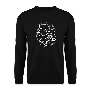 Ballerina Kawaii Cat - Sweat-shirt Unisexe - noir - Devant - Alina (178cm) & Michal (187cm)