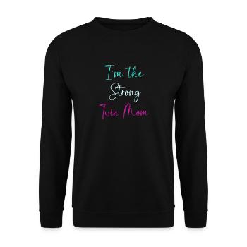 Zwillinge Mama Zwilling Mutter Geschenk - Unisex Pullover - Schwarz - Vorne - Alina (178cm) & Michal (187cm)