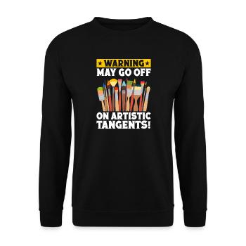 Peintre d’art drôle, Tang Touches Don - Sweat-shirt Unisexe - noir - Devant - Alina (178cm) & Michal (187cm)