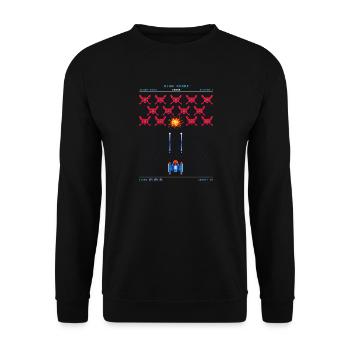 Arcade rétro années 80 Pixel Alien Gamer Vintage - Sweat-shirt Unisexe - noir - Devant - Alina (178cm) & Michal (187cm)