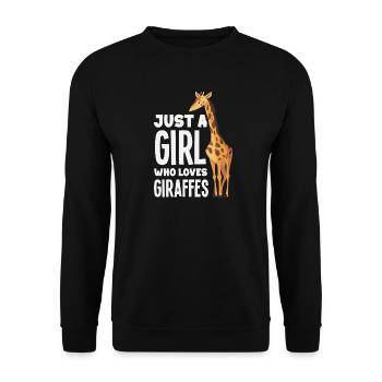Juste une fille qui aime les girafes - Sweat-shirt Unisexe - noir - Devant - Alina (178cm) & Michal (187cm)
