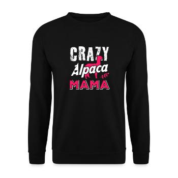 Crazy Alpaca Mama Funny Alpaca Lover Design - Unisex Sweatshirt - black - Front - Alina (178cm) & Michal (187cm)
