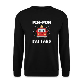 1 ans - Sweat-shirt Unisexe - noir - Devant - Alina (178cm) & Michal (187cm)