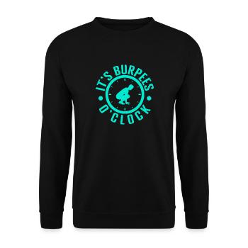 Fitness Fanatics It´s Burpees O´Clock Calisthenics - Unisex Pullover - Schwarz - Vorne - Alina (178cm) & Michal (187cm)