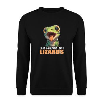 Lizards Lizard - Unisex Sweatshirt - black - Front - Alina (178cm) & Michal (187cm)