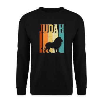 Bible chrétienne de la croix de Jésus, Lion Judah - Sweat-shirt Unisexe - noir - Devant - Alina (178cm) & Michal (187cm)