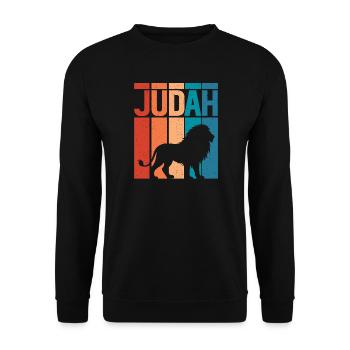 Bible chrétienne de la croix de Jésus, Lion Judah - Sweat-shirt Unisexe - noir - Devant - Alina (178cm) & Michal (187cm)