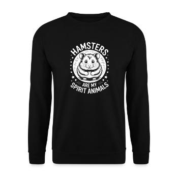 Hamster Sprüche Hamster Lustiges Hamster Geschenk  - Unisex Pullover - Schwarz - Vorne - Alina (178cm) & Michal (187cm)