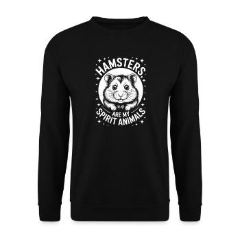 Hamster Sprüche Hamster Lustiges Hamster Geschenk  - Unisex Pullover - Schwarz - Vorne - Alina (178cm) & Michal (187cm)