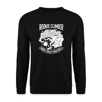 Grimpeur débutant plus de la craie que de la compétence - Sweat-shirt Unisexe - noir - Devant - Alina (178cm) & Michal (187cm)