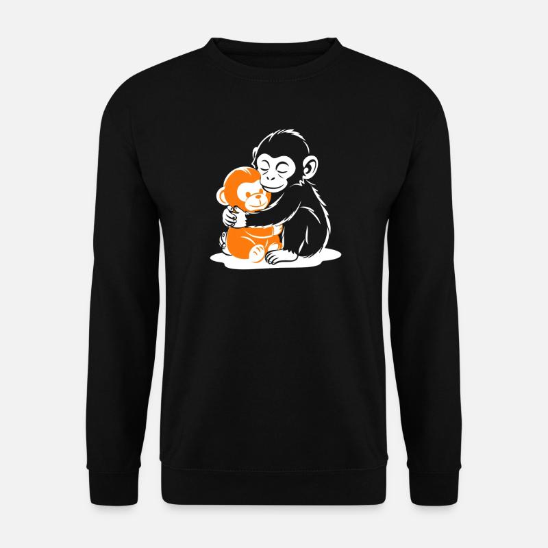 Hugging Monkey Duo - Unisex Sweatshirt - black