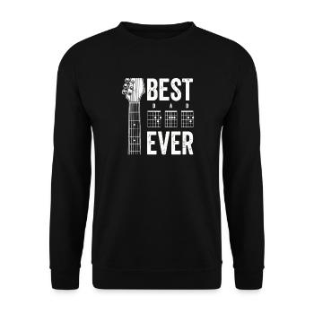 Guitar Shirt for Best Dad - Unisex Sweatshirt - black - Front - Alina (178cm) & Michal (187cm)