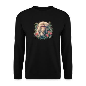 Makaken Makake - Unisex Pullover - Schwarz - Vorne - Alina (178cm) & Michal (187cm)