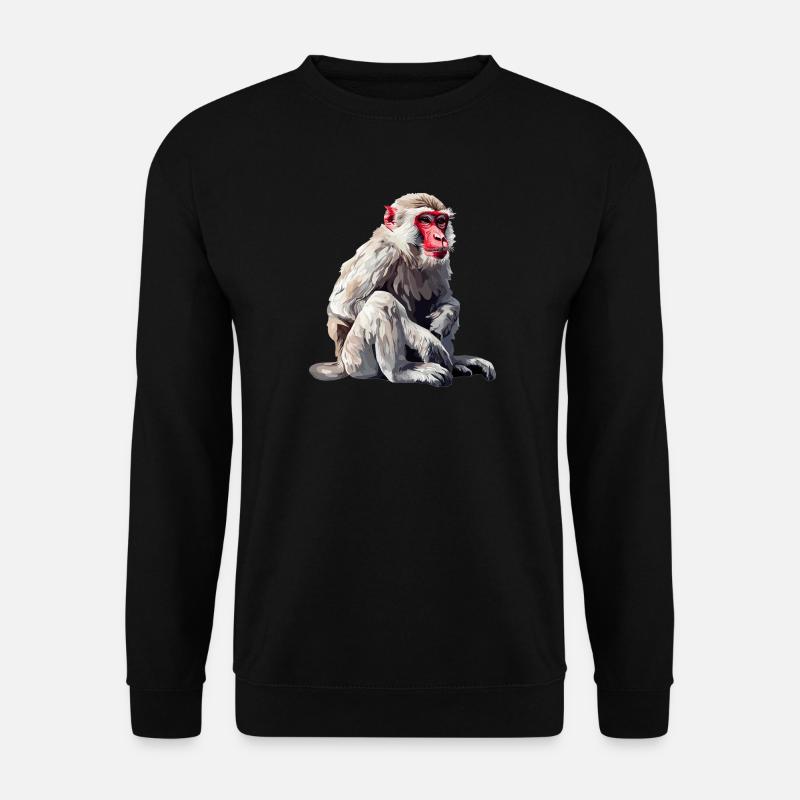 Makaken Makake - Unisex Pullover - Schwarz