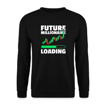 Future Millionaire Stock Market Stock Market Trader - Unisex Sweatshirt - black - Front - Alina (178cm) & Michal (187cm)