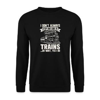 Spotting de trains de locomotives à vapeur - Sweat-shirt Unisexe - noir - Devant - Alina (178cm) & Michal (187cm)