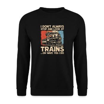 Spotting de trains de locomotives à vapeur - Sweat-shirt Unisexe - noir - Devant - Alina (178cm) & Michal (187cm)