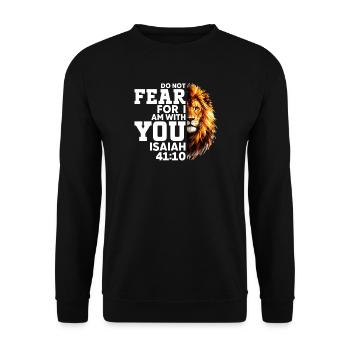 Do Not Fear For I Am With You Isaiah 41:10 Judah - Unisex Pullover - Schwarz - Vorne - Alina (178cm) & Michal (187cm)
