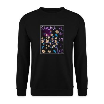 Japan Vintage Sakura Japanese 80s Aesthetic - Unisex Sweatshirt - black - Front - Alina (178cm) & Michal (187cm)