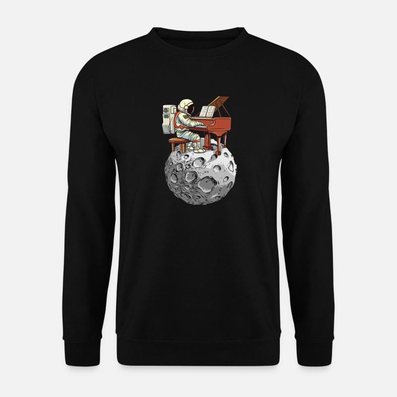 Mondklavier mit Raumanzug - Unisex Pullover - Schwarz