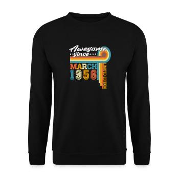 March 1956 Vintage Born Birthday Retro - Unisex Sweatshirt - black - Front - Alina (178cm) & Michal (187cm)