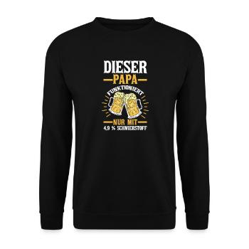 Bière, fête des pères, papa, papa - Sweat-shirt Unisexe - noir - Devant - Alina (178cm) & Michal (187cm)