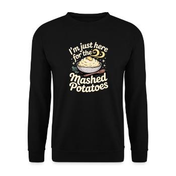 Nur hier für Mash Kartoffeln - Unisex Pullover - Schwarz - Vorne - Alina (178cm) & Michal (187cm)