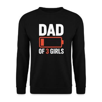 Papa de 3 filles Battery Pride - Sweat-shirt Unisexe - noir - Devant - Alina (178cm) & Michal (187cm)