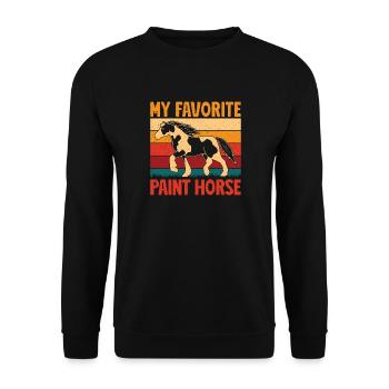 Hobby Horse Rider PAint Horse English Riding Horse - Unisex Pullover - Schwarz - Vorne - Alina (178cm) & Michal (187cm)
