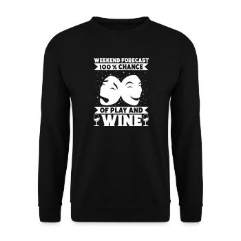 Théâtre Week-End Prévision, Pièce Musicale & Vin Acteur Musical - Sweat-shirt Unisexe - noir - Devant - Alina (178cm) & Michal (187cm)
