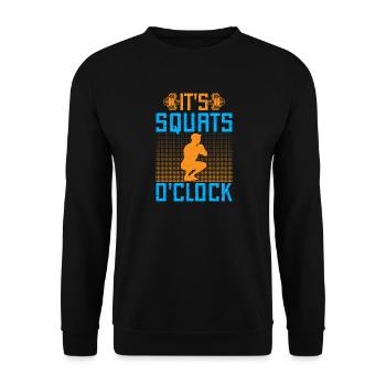 Fitness Fanatics It´s Squats O´Clock Calisthenics - Unisex Pullover - Schwarz - Vorne - Alina (178cm) & Michal (187cm)