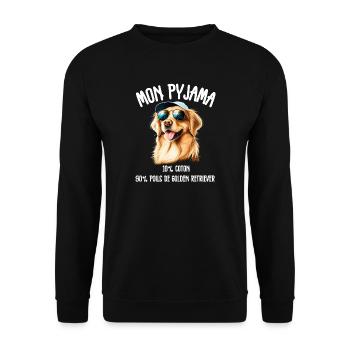 Lustige Golden Retriever Hundepyjamas - Unisex Pullover - Schwarz - Vorne - Alina (178cm) & Michal (187cm)