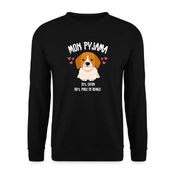Dog Pajamas Beagle Humor - Unisex Sweatshirt - black - Front - Alina (178cm) & Michal (187cm)
