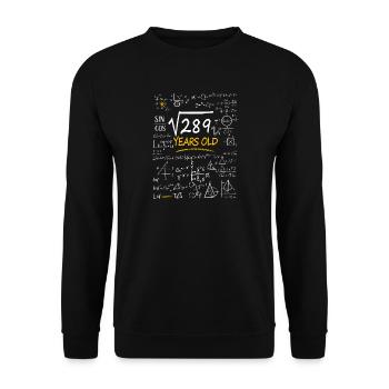 17 Years Birthday Math Formulas Funny - Unisex Sweatshirt - black - Front - Alina (178cm) & Michal (187cm)