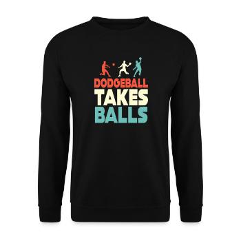 Völkerball braucht Bälle - Unisex Pullover - Schwarz - Vorne - Alina (178cm) & Michal (187cm)