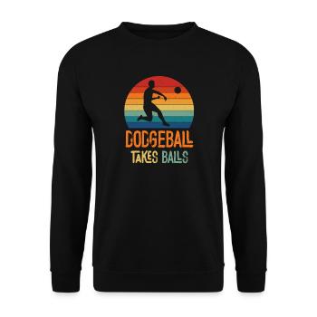 Dodgeball Takes Balls Retro Rainbow - Unisex Sweatshirt - black - Front - Alina (178cm) & Michal (187cm)