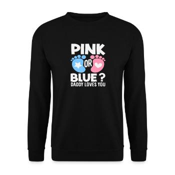 Révélation rose ou bleu : papa t’aime - Sweat-shirt Unisexe - noir - Devant - Alina (178cm) & Michal (187cm)