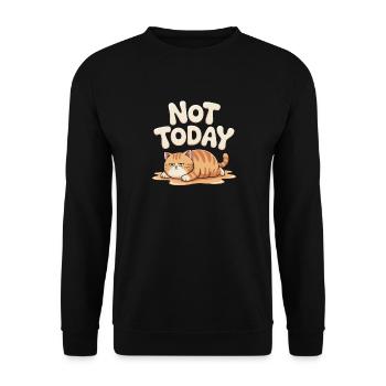 Katzen Spruch Not Today Büro Cat Homeoffice Katze - Unisex Pullover - Schwarz - Vorne - Alina (178cm) & Michal (187cm)