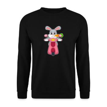 Hase Motorroller - Unisex Pullover - Schwarz - Vorne - Alina (178cm) & Michal (187cm)